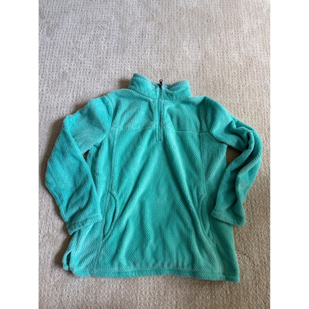 Talbots Fleece Pullover MP Turquoise 1/4 Zip Gorpcore Cabincore Sporty